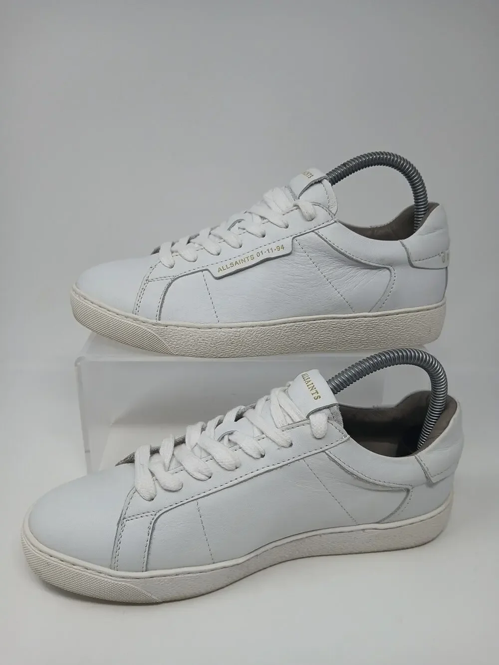 Allsaints Shana Low Top Sneakers 01-11-94 Men Size 8 Luxury Shoes Sheer WF081V